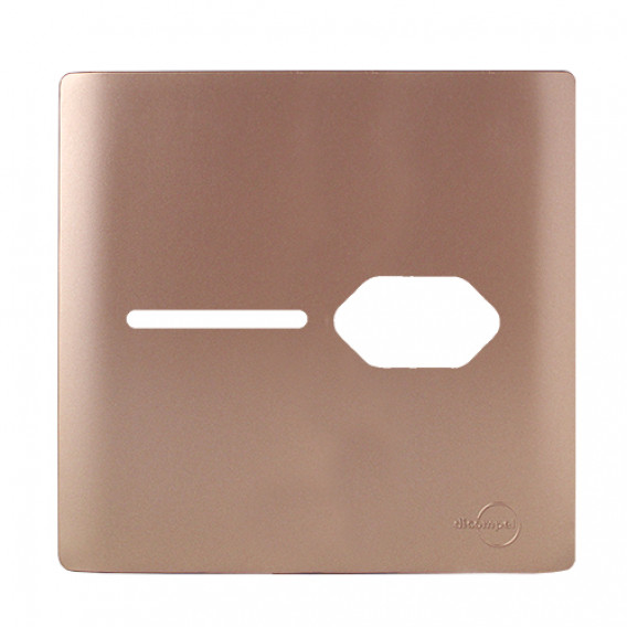 Placa 4x4 1 Tecla + 1 Tomada - Novara Ouro Rose Placa 4x4 1 Tecla + 1 Tomada - Novara Ouro Rose